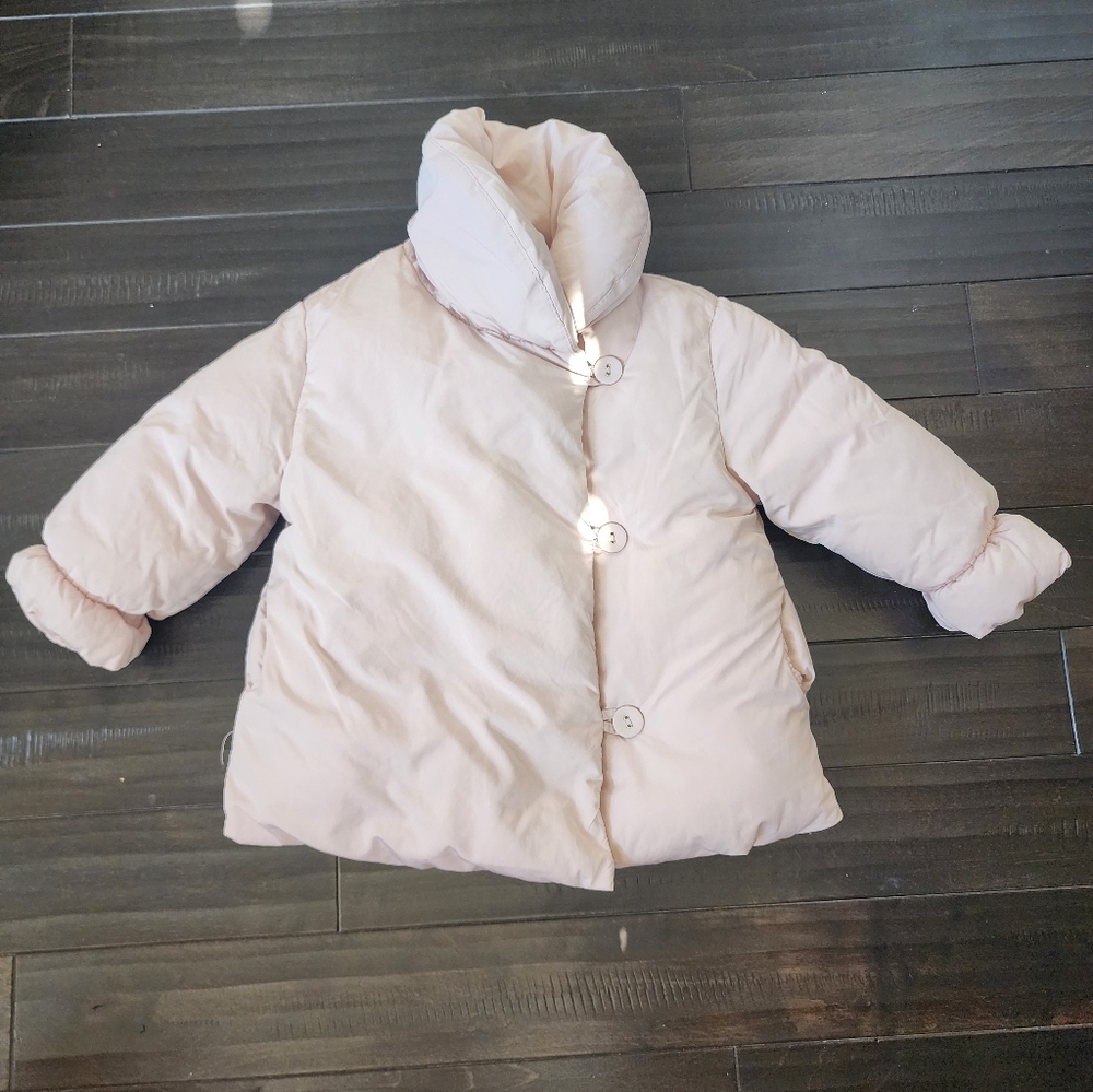 Zara Light Pink Kids Puffer Coat